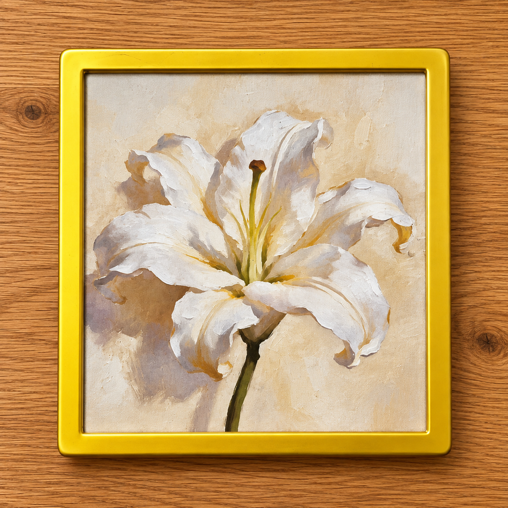 Lily | White Flower Art Print | Floral Wall Art for Home
