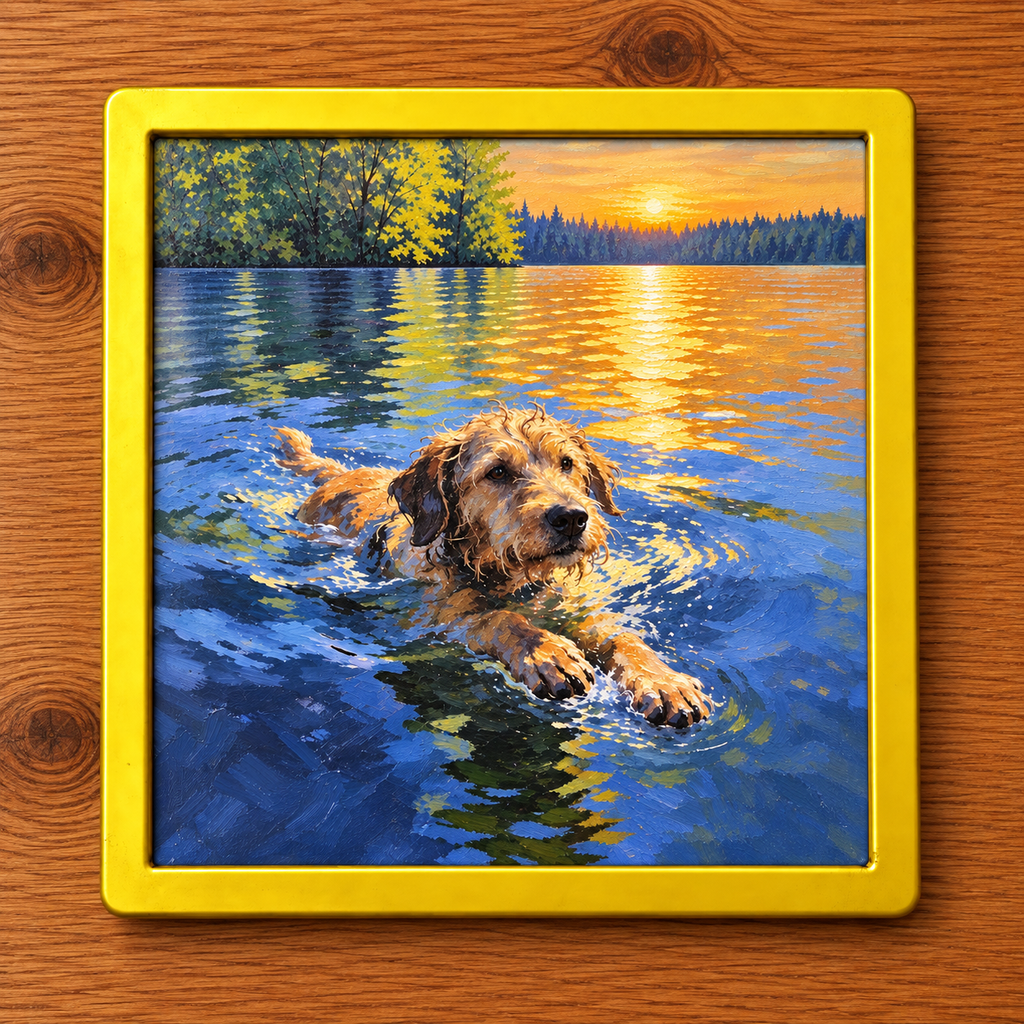 Just Keep Swimming | Dog Art Print | Pet Wall Art for Home