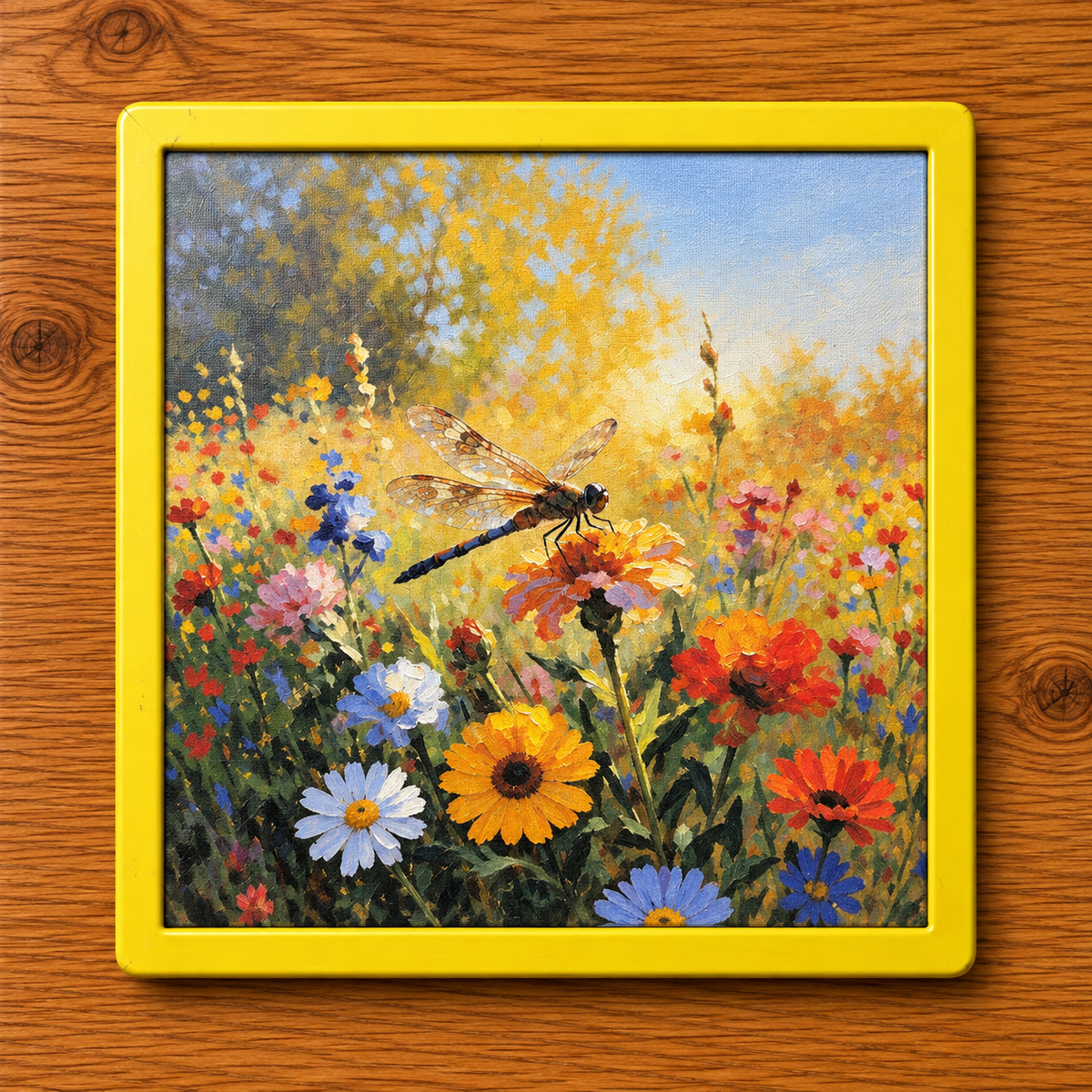 Dragonfly In Spring | Nature Art Print | Wildflower Wall Art