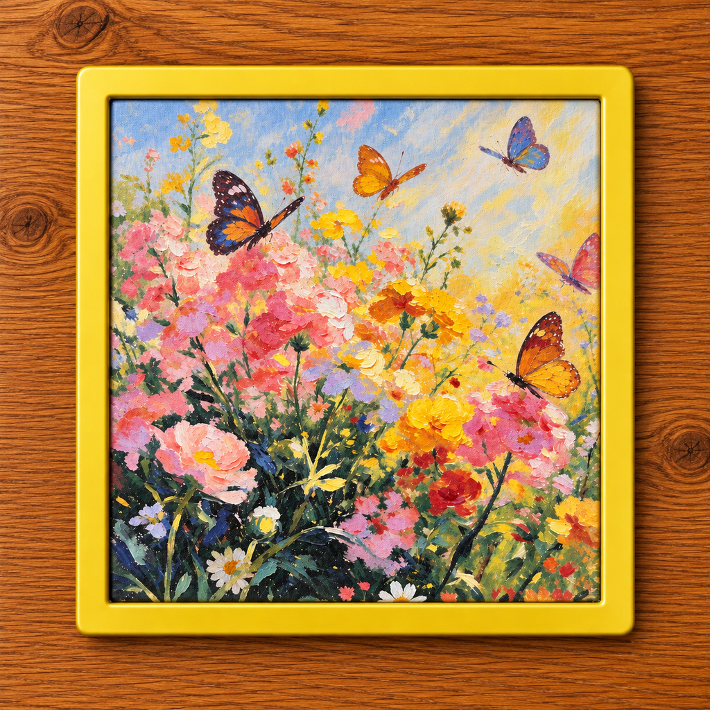 Butterfly Meadow | Nature Art Print | Wildflower Wall Art