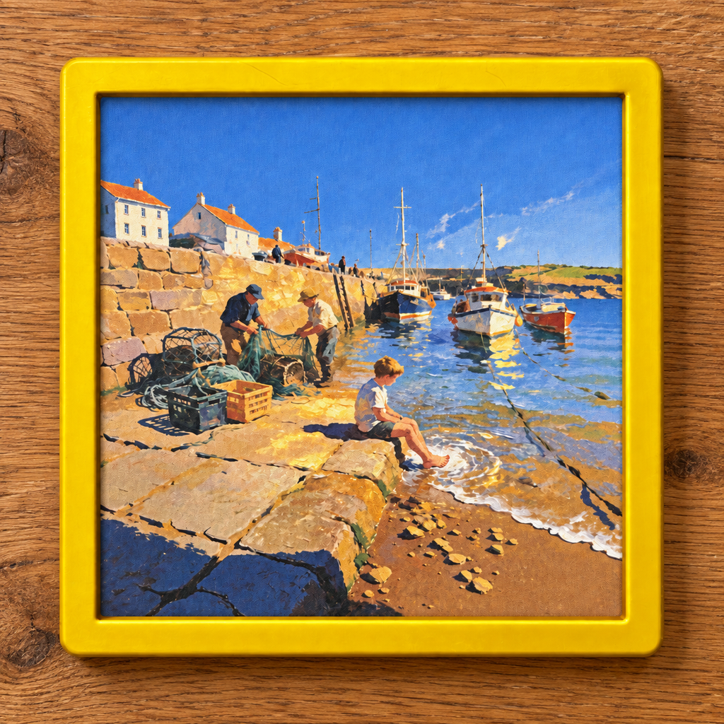 Fishermen Return | Family Art Print | Coastal Wall Art