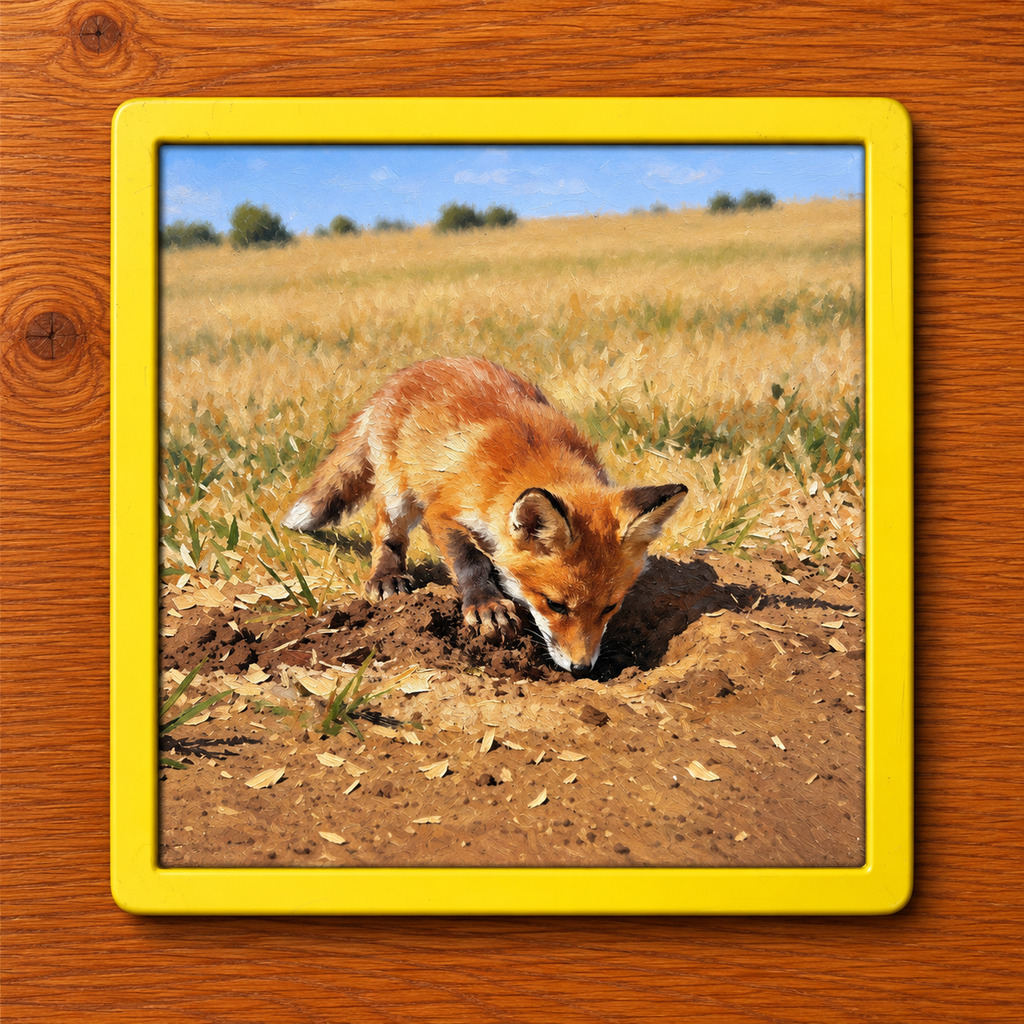 Digging Dirt | Fox Art Print | Wildlife Wall Art