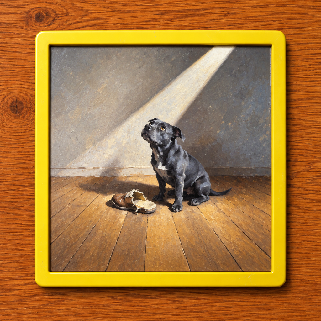 I Found It Like This | Humorous Dog Art Print | Pet Wall Art