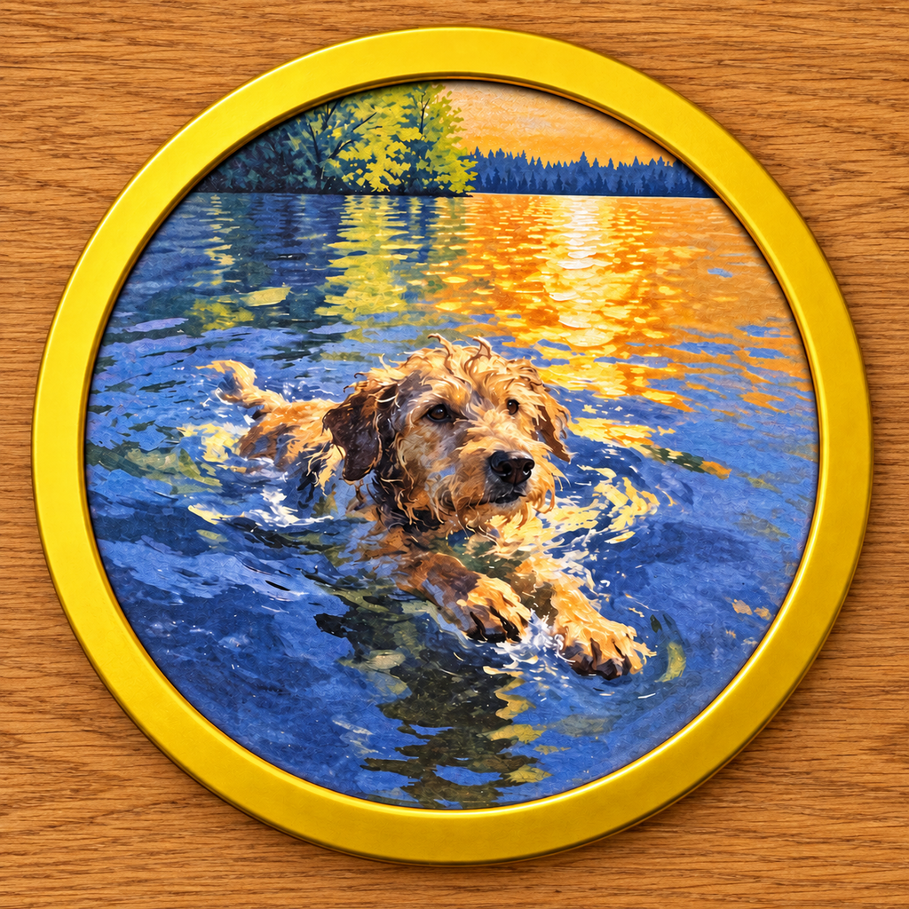 Just Keep Swimming | Dog Art Print | Pet Wall Art for Home