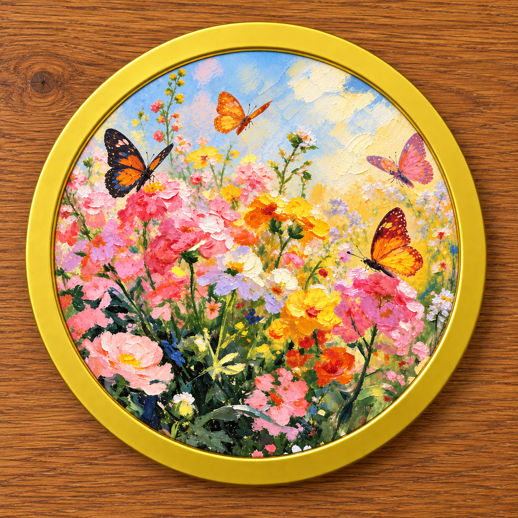 Butterfly Meadow | Nature Art Print | Wildflower Wall Art