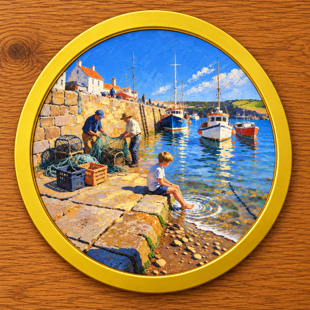 Fishermen Return | Family Art Print | Coastal Wall Art