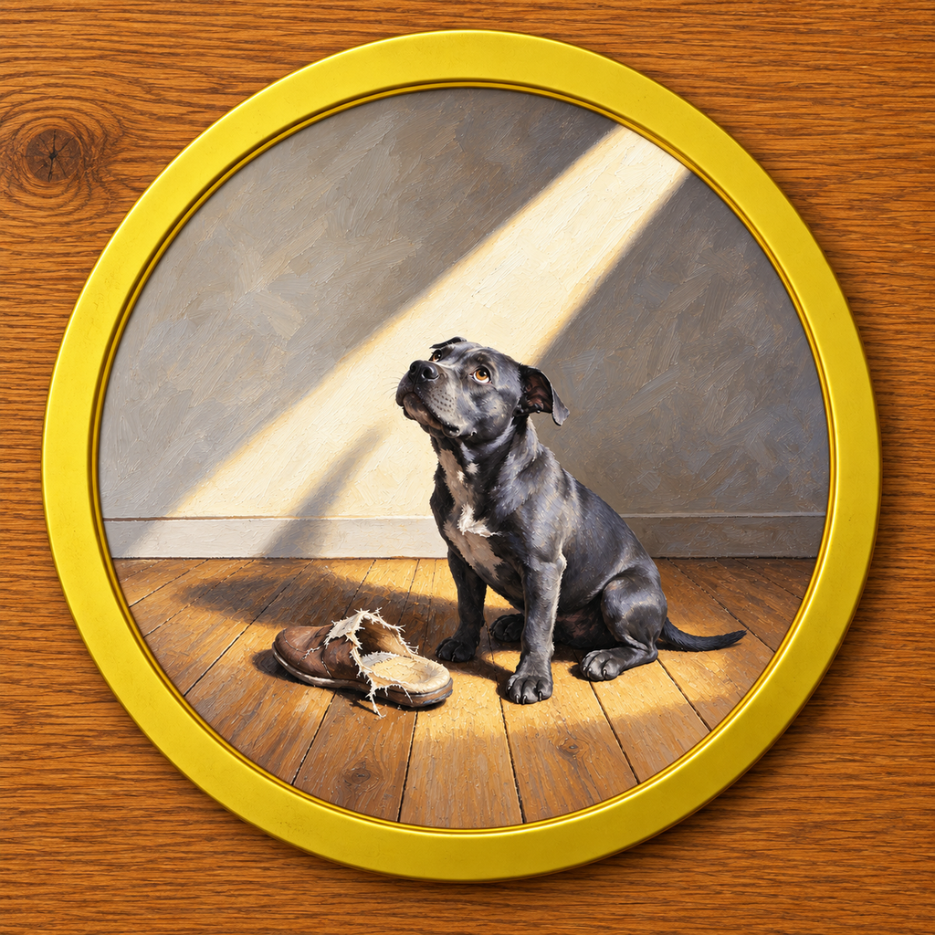 I Found It Like This | Humorous Dog Art Print | Pet Wall Art
