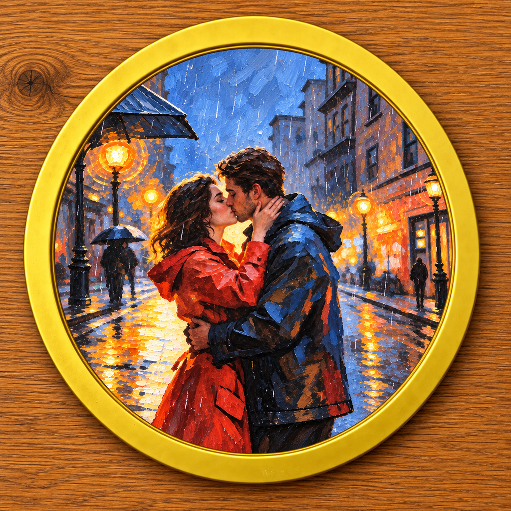 A Moment In The Rain | Family Art Print | Sentimental Wall Art