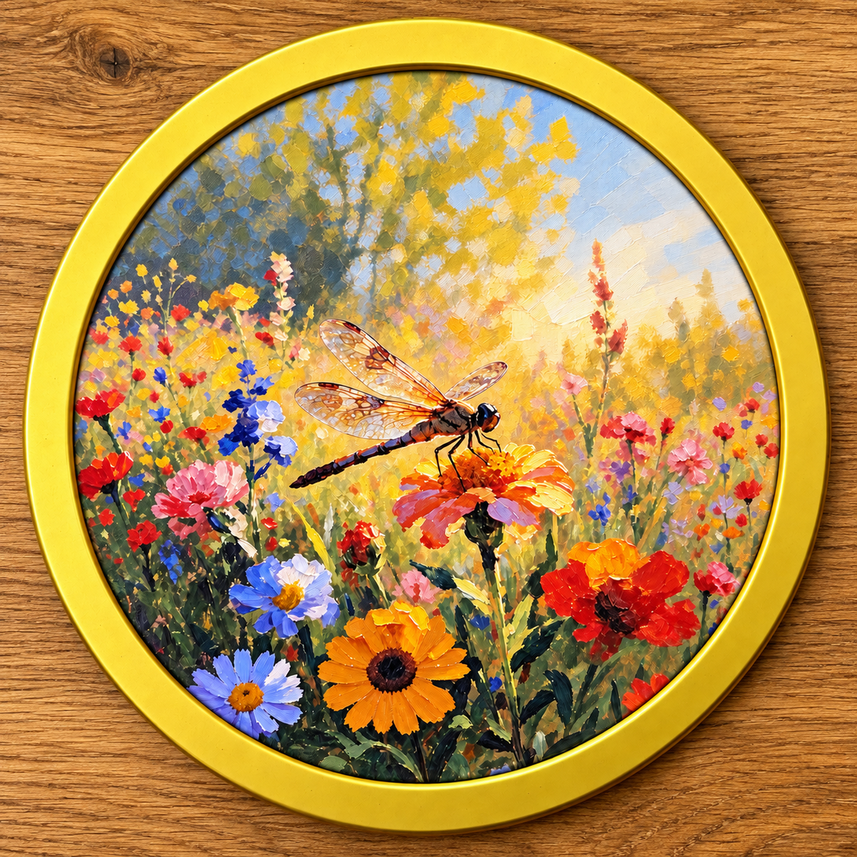 Dragonfly In Spring | Nature Art Print | Wildflower Wall Art