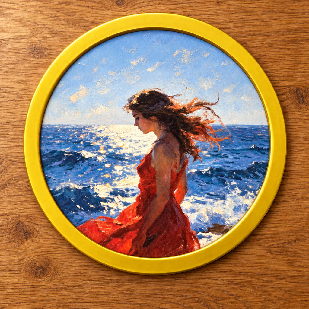 Dipping A Toe | Family Beach Art Print | Children's Wall Art
